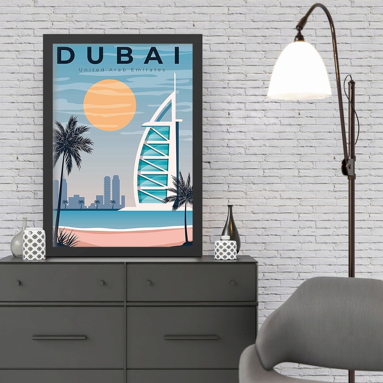Tablou decorativ, Dubai (40 x 55), Polistiren, Multicolor - imagine 3